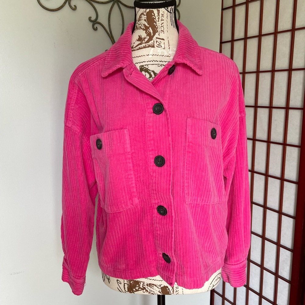 Zara Pink Corduroy Jacket, Size M